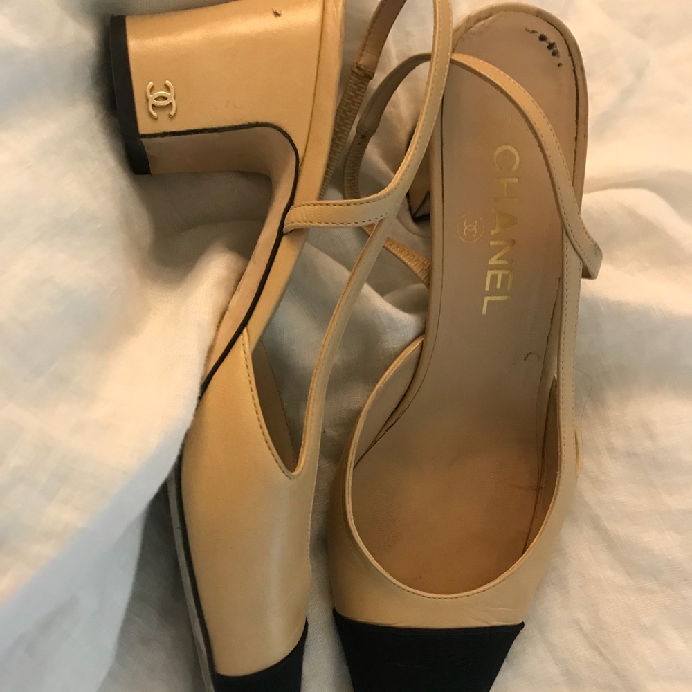 New Chanel sling backs! Worn 6 times!